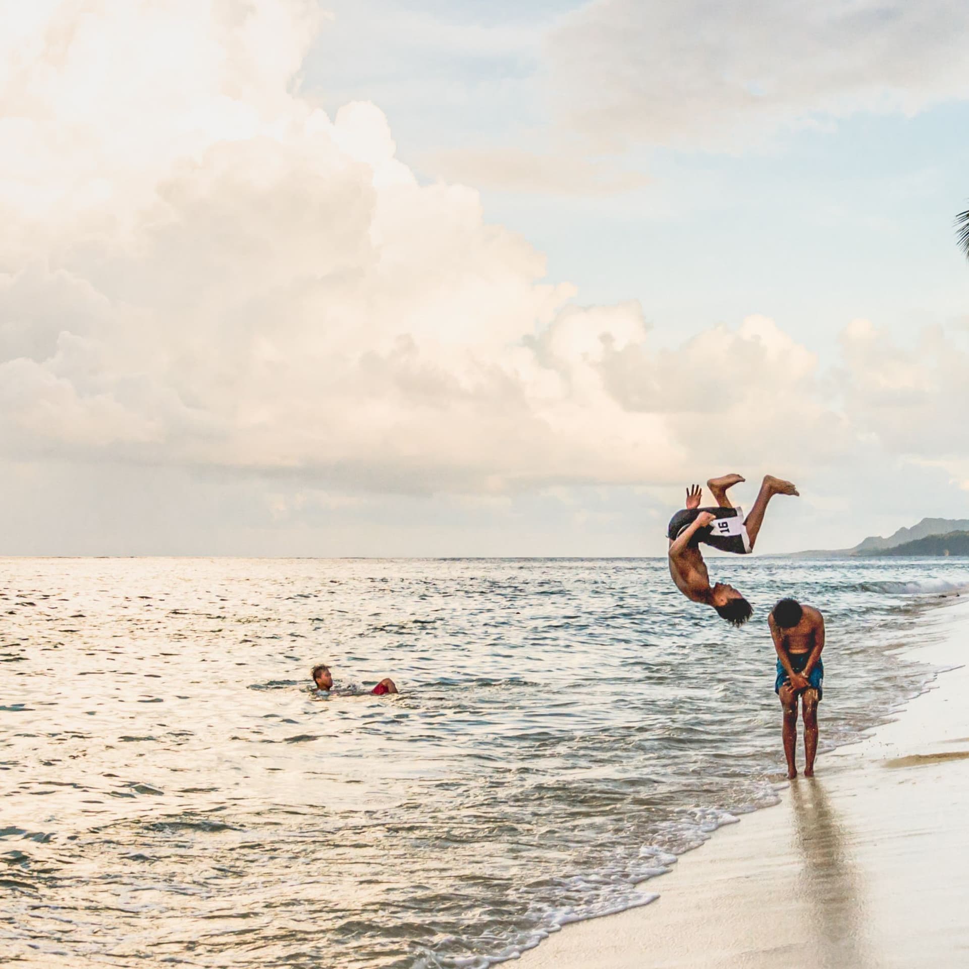 Children playing on a Siargao Island beach