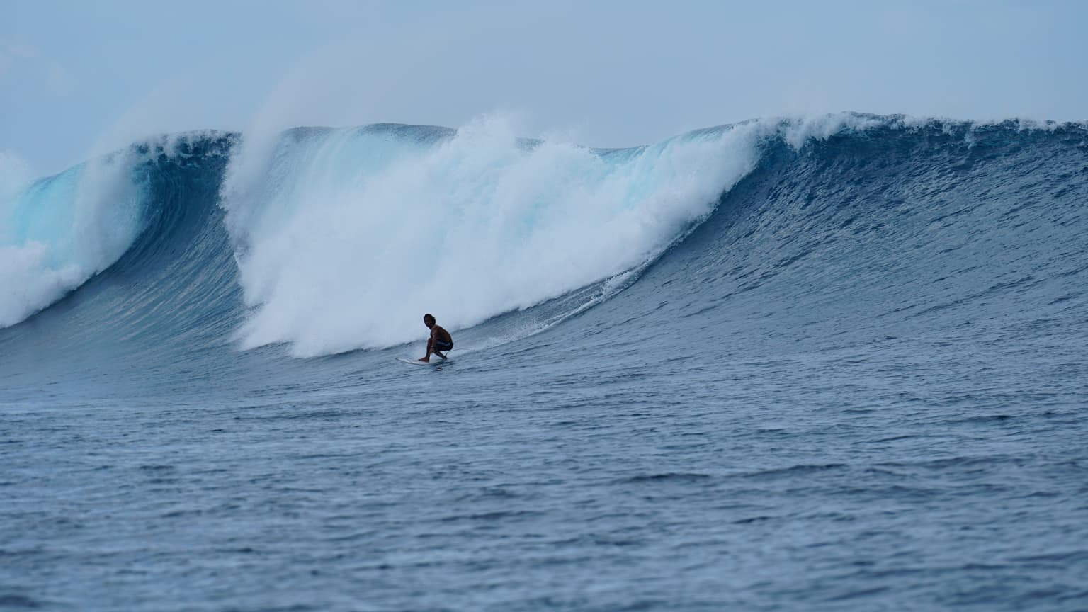 Marama Tokong surfing at Cemetery Siargao Island Philippines big waves