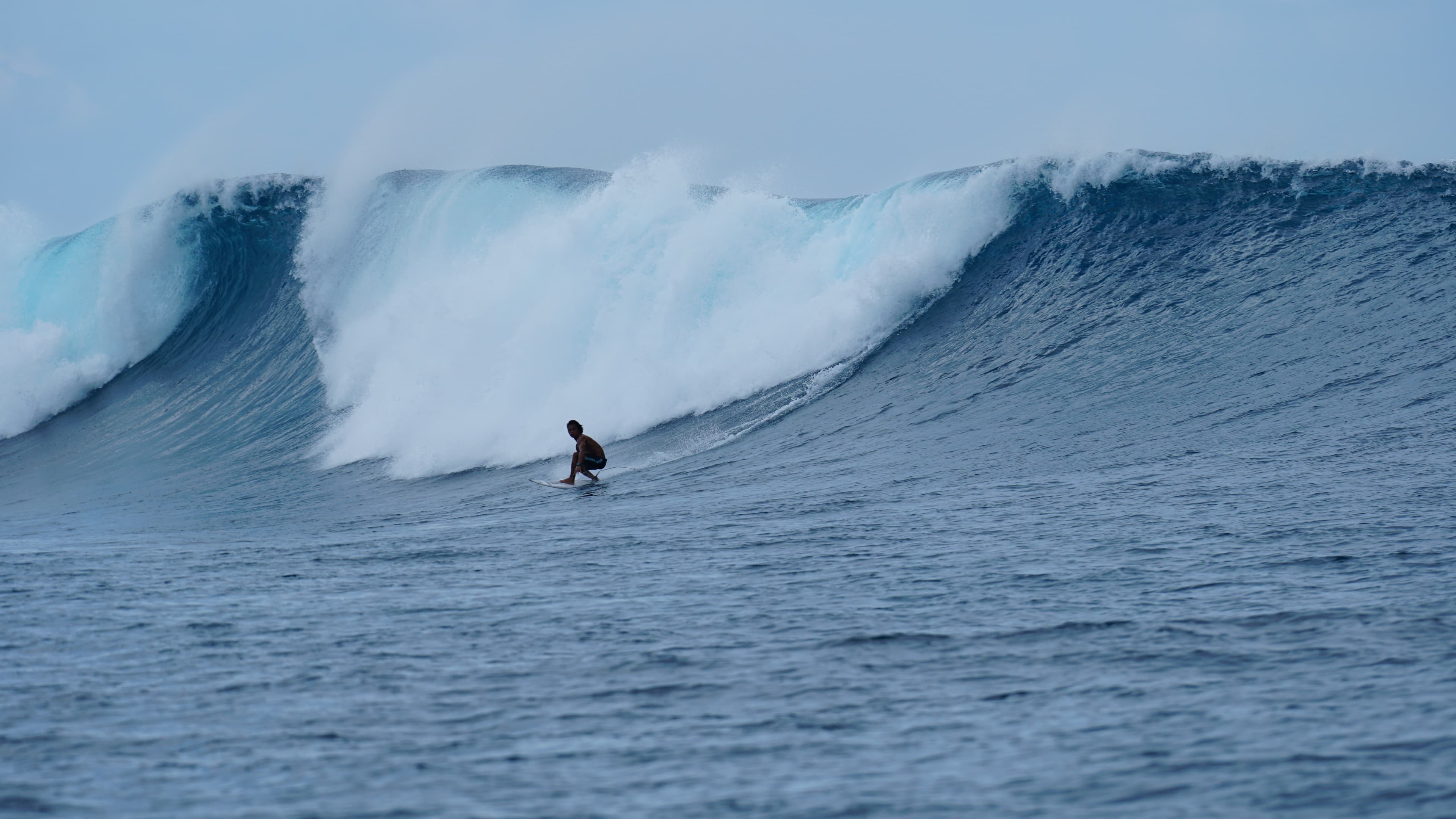 Marama Tokong surfing at Cemetery Siargao Island Philippines big waves