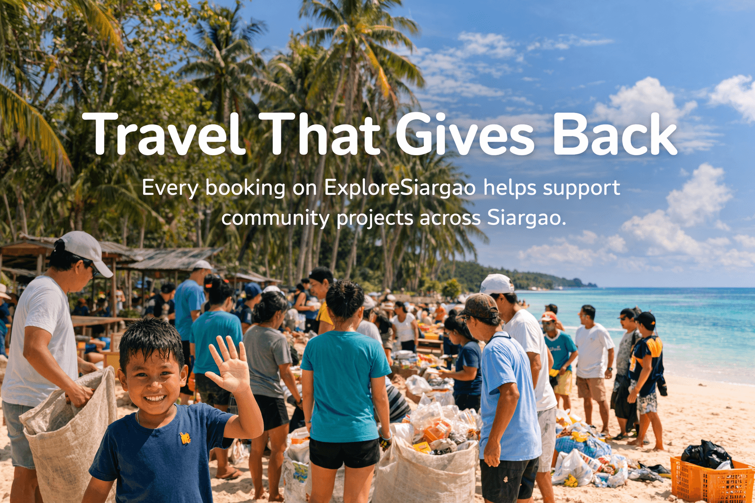 Generated beach cleanup in Siargao supported by ExploreSiargao community initiatives example.